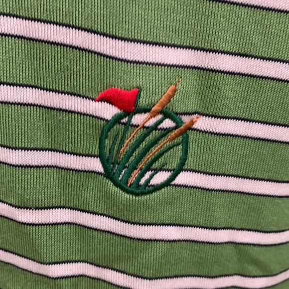 {Fairway & Greene}Mens Sz L Green/White Striped Polo - Picture 3 of 5